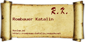 Rombauer Katalin névjegykártya